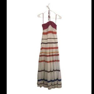 Striped Multicolor Halter Maxi Dress